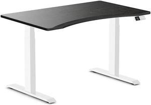 Desky Dual Ergo Edge Sit Stand Desk - Dark Bamboo / 47.2 x 29.5 inches / White