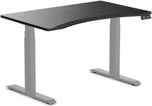 Desky Dual Ergo Edge Sit Stand Desk - Dark Bamboo / 47.2 x 29.5 inches / Grey