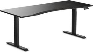 Desky Dual Ergo Edge Sit Stand Desk - Dark Bamboo / 70.9 x 29.5 inches / Matte Black