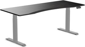 Desky Dual Ergo Edge Sit Stand Desk - Dark Bamboo / 70.9 x 29.5 inches / Grey