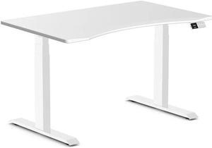 Desky Dual Ergo Edge Sit Stand Desk - White / 47.2 x 29.5 inches / White