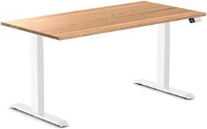 Desky Dual Hardwood Sit Stand Desk - Red Oak / 60 x 30 inches / White