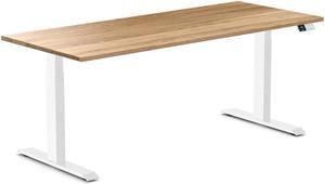 Desky Dual Hardwood Sit Stand Desk - White Oak / 72 x 30 inches / White