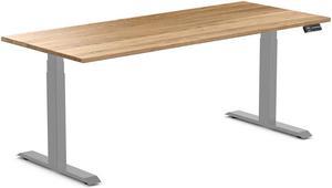 Desky Dual Hardwood Sit Stand Desk - White Oak / 72 x 30 inches / Grey