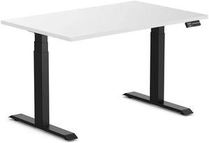 Desky Dual Laminate Sit Stand Desk - White / 47.2 x 29.5 inches / Matte Black