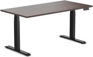 Desky Dual Laminate Sit Stand Desk - Jarrah Legno / 59.1 x 29.5 inches / Matte Black