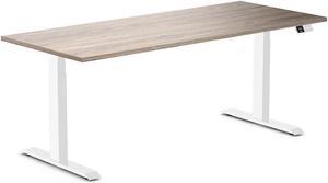 Desky Dual Laminate Sit Stand Desk - Natural Walnut / 70.9 x 29.5 inches / White