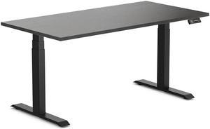 Desky Dual Laminate Sit Stand Desk - Burnished Wood / 59.1 x 29.5 inches / Matte Black