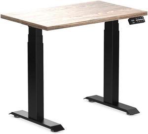 Desky Dual Mini Sit Stand Desk - Natural Walnut / 40 x 24 inches / Space Grey