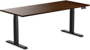 Desky Dual Rubberwood Sit Stand Desk - Dark Walnut / 72 x 30 inches / Matte Black