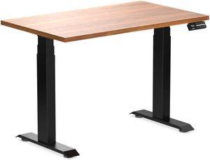 Desky Dual Mini Sit Stand Desk - Prime Oak / 40 x 24 inches / Matte Black