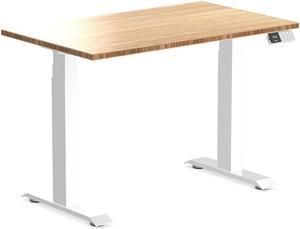 Desky Dual Mini Bamboo Sit Stand Desk - Bamboo / 39.4"x23.6" / White