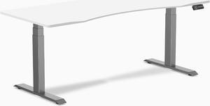 Desky Dual Ergo Edge Sit Stand Desk - White / 70.9 x 29.5 inches / Space Grey