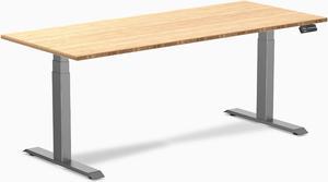 Desky Dual Bamboo Sit Stand Desk - Bamboo / 72 x 30 inches / Space Grey