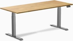 Desky Dual Rubberwood Sit Stand Desk - Light Oak / 72 x 30 inches / Space Grey