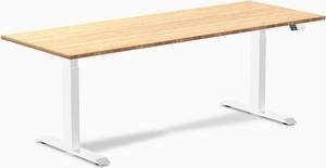 Desky Dual Bamboo Sit Stand Desk - Bamboo / 80 x 30 inches / White