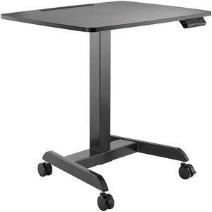 Desky Single Sit Stand Pedestal Desk - Grey