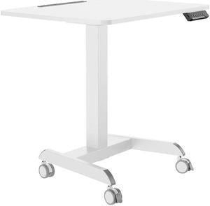 Desky Single Sit Stand Pedestal Desk - White