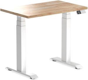 Desky Dual Mini Rubberwood Sit Stand Desk - Natural / 31.5 x 19.7 inches / White