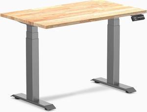 Desky Dual Mini Rubberwood Sit Stand Desk - Natural / 39.4 x 23.6 inches / Space Grey