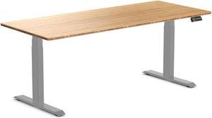 Desky Dual Bamboo Sit Stand Desk - Bamboo / 72 x 30 inches / Grey