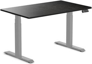 Desky Dual Bamboo Sit Stand Desk - Dark Bamboo / 48 x 30 inches / Grey