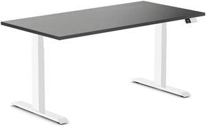 Desky Dual Laminate Sit Stand Desk - Burnished Wood / 59.1 x 29.5 inches / White