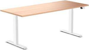 Desky Dual Laminate Sit Stand Desk - Select Beech / 70.9 x 29.5 inches / White