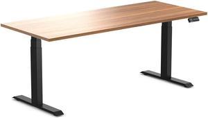 Desky Dual Laminate Sit Stand Desk - Prime Oak / 70.9 x 29.5 inches / Matte Black