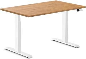 Desky Dual Rubberwood Sit Stand Desk - Light Oak / 48 x 30 inches / White