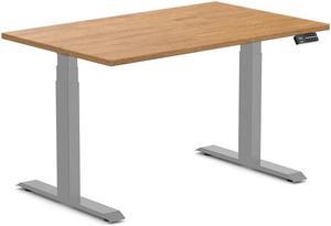 Desky Dual Rubberwood Sit Stand Desk - Light Oak / 48 x 30 inches / Grey