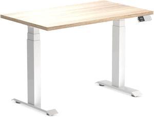 Desky Dual Mini Sit Stand Desk - Classic Oak / 40 x 24 inches / White