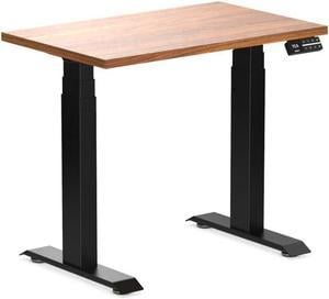 Desky Dual Mini Sit Stand Desk - Prime Oak / 32 x 20 inches / Matte Black