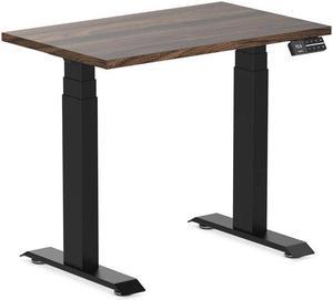 Desky Dual Mini Sit Stand Desk - Jarrah Legno / 32 x 20 inches / Matte Black