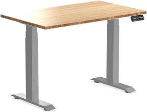 Desky Dual Mini Bamboo Sit Stand Desk - Bamboo / 39.4"x23.6" / Grey