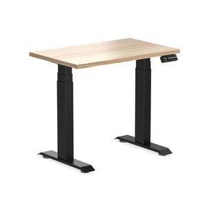 Desky Dual Mini Hardwood Sit Stand Desk - White Ash / 31.5 x 19.7 inches / Matte Black