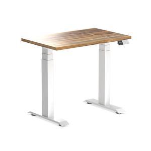 Desky Dual Mini Hardwood Sit Stand Desk - Teak / 31.5 x 19.7 inches / White