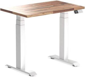 Desky Dual Mini Softwood Sit Stand Desk - Acacia / 31.5 x 19.7 inches / White