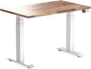 Desky Dual Mini Softwood Sit Stand Desk - Acacia / 39.4 x 23.6 inches / White