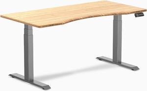 Desky Dual Ergo Edge Sit Stand Desk - Bamboo / 59.1 x 29.5 inches / Space Grey