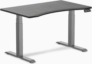 Desky Dual Ergo Edge Sit Stand Desk - Dark Bamboo / 47.2 x 29.5 inches / Space Grey