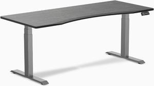 Desky Dual Ergo Edge Sit Stand Desk - Dark Bamboo / 70.9 x 29.5 inches / Space Grey