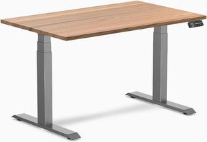 Desky Dual Hardwood Sit Stand Desk - Red Oak / 48 x 30 inches / Space Grey