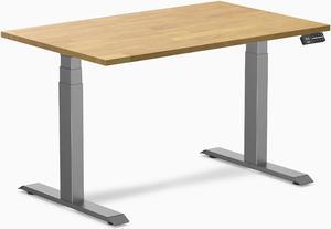 Desky Dual Rubberwood Sit Stand Desk - Light Oak / 48 x 30 inches / Space Grey