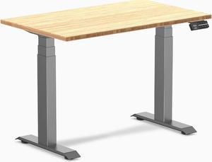 Desky Dual Mini Bamboo Sit Stand Desk - Bamboo / 39.4"x23.6" / Space Grey