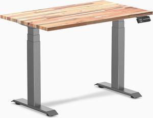 Desky Dual Mini Softwood Sit Stand Desk - Acacia / 39.4 x 23.6 inches / Space Grey