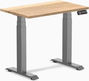 Desky Dual Mini Hardwood Sit Stand Desk - White Oak / 31.5 x 19.7 inches / Space Grey