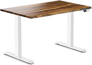 Desky Dual Hardwood Sit Stand Desk - Pheasantwood / 48 x 30 inches / White