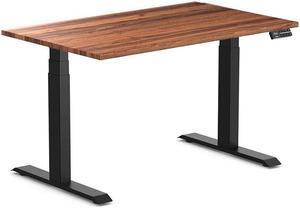 Desky Dual Hardwood Sit Stand Desk - Walnut / 48 x 30 inches / Matte Black