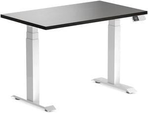 Desky Dual Mini Sit Stand Desk - Burnished Wood / 40 x 24 inches / White